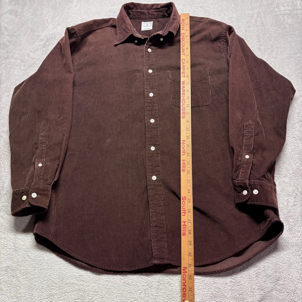 VTG Brooks Brothers Corduroy Button Down Sport Shirt Mens L Brown Long Sleeve - Picture 7 of 7